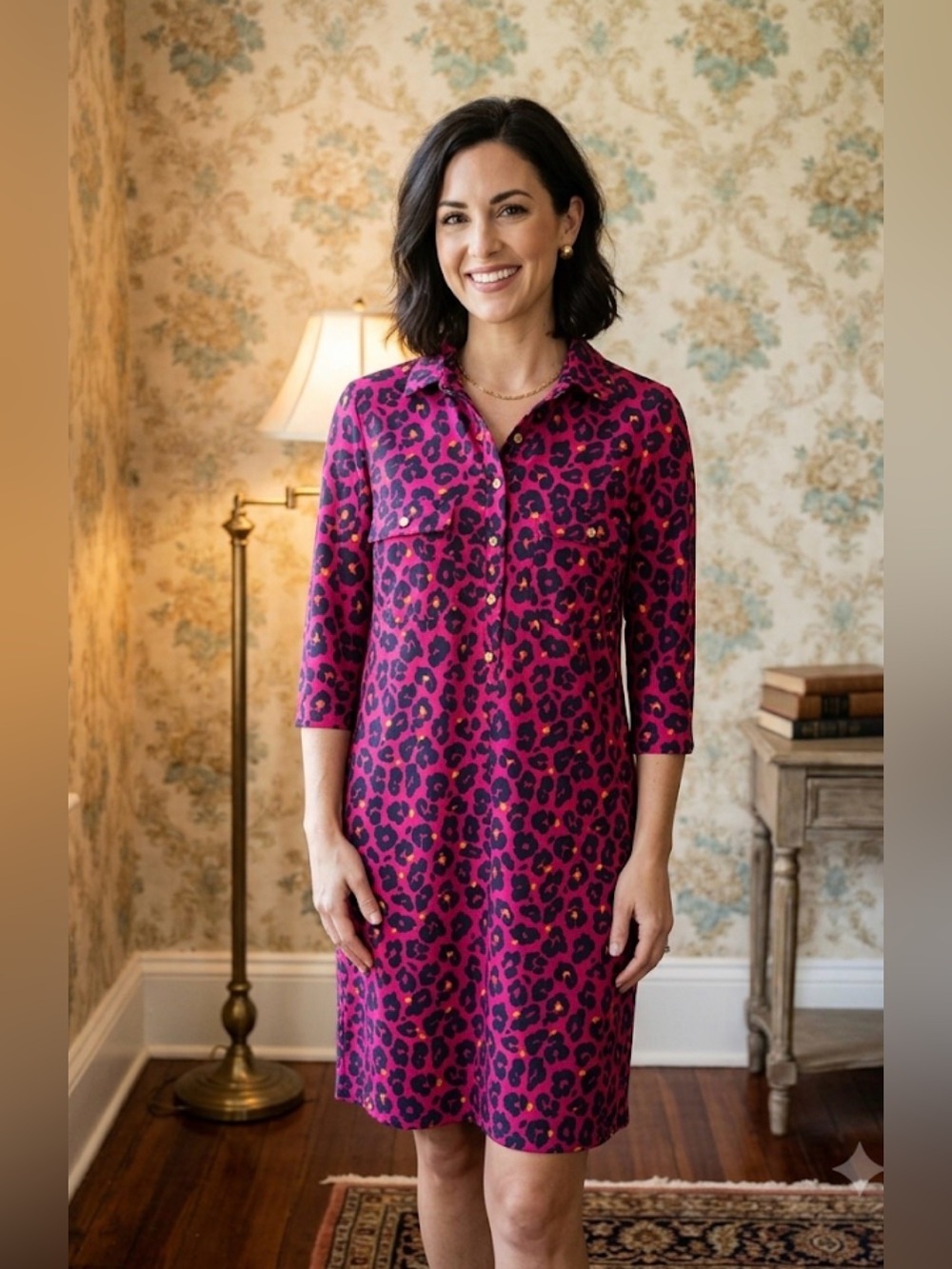 Jude Connally Susanna in hot pink tiger print